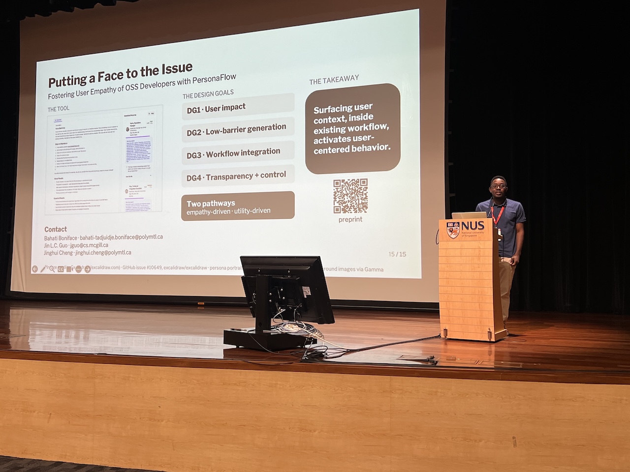 Boni presenting out paper at DIS2026